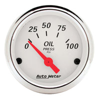 Autometer Arctic White 52mm 0-100 PSI Short Sweep Electronic Oil  Pressure Gauge - Burkken Auto Parts