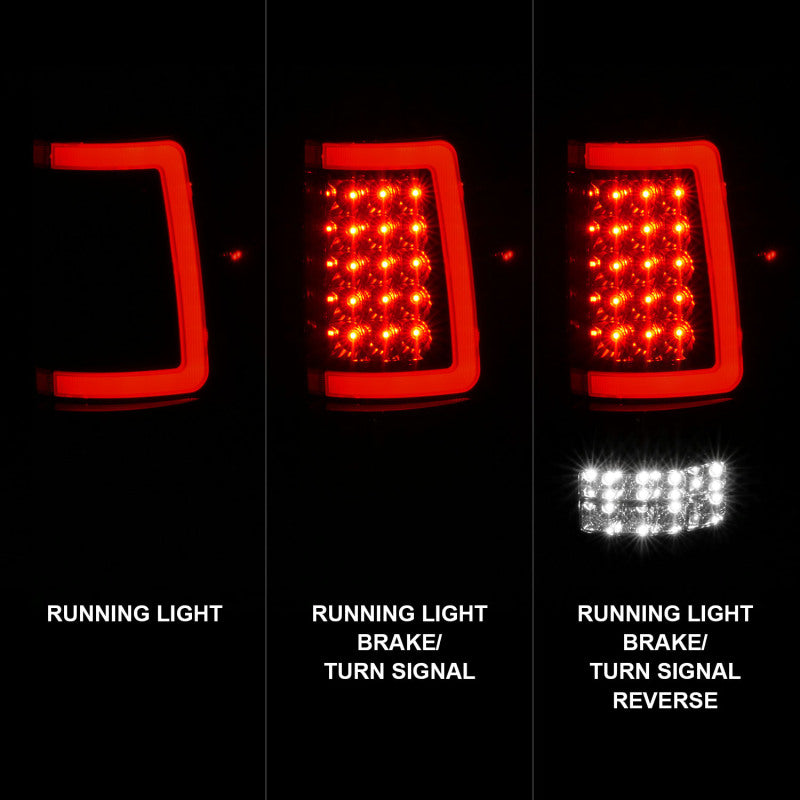 ANZO 2004-2006 Ford F-150 LED Tail Lights w/ Light Bar Black Housing Smoke Lens - Burkken Auto Parts