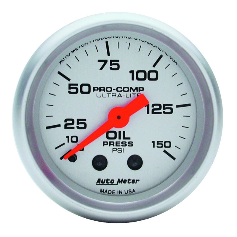 Autometer Ultra-Lite 52mm 0-150 PSI Mechanical Oil Pressure Gauge - Burkken Auto Parts