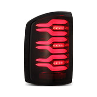 AlphaRex 14-18 GMC Sierra 1500/2500HD/3500HD LUXX-Series LED Tail Lights Blk/Red w/Actv Lgt Seq. Sig - Burkken Auto Parts