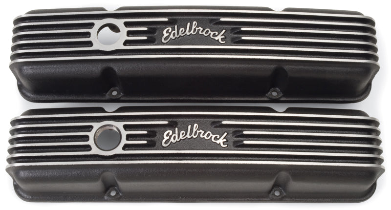Edelbrock Valve Cover Classic Series Chevrolet 1959-1986 262-400 CI V8 Black - Burkken Auto Parts