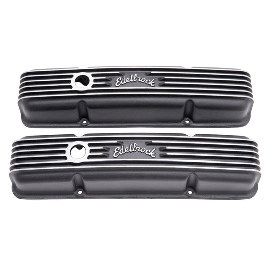 Edelbrock Valve Cover Classic Series Chevrolet 1959-1986 262-400 CI V8 Black - Burkken Auto Parts