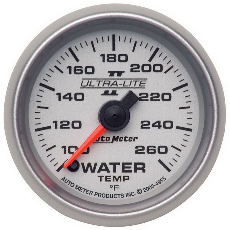 Autometer Ultra-Lite II 52mm 100-260 Deg F Full Sweep Electric Water Temperature Gauge - Burkken Auto Parts