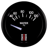 Autometer 52mm Stack Instruments 40-120 Degree C Electric Water Temperature Gauge - Black - Burkken Auto Parts