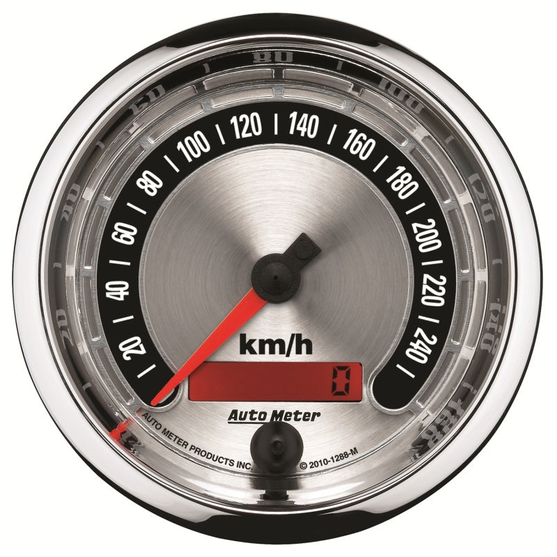 Autometer American Muscle 85.7mm Electric Programmable Metric 260kph Speedometer - Burkken Auto Parts