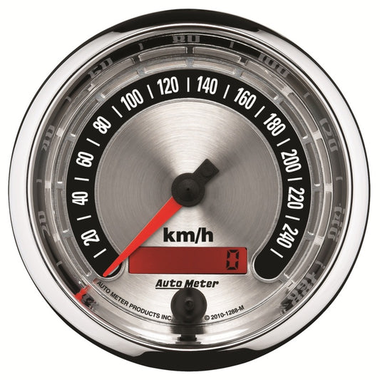 Autometer American Muscle 85.7mm Electric Programmable Metric 260kph Speedometer - Burkken Auto Parts