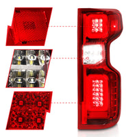 ANZO 19-21 Chevy Silverado Full LED Taillights Chrome Housing Red/Clear Lens G2 (w/C light Bars) - Burkken Auto Parts