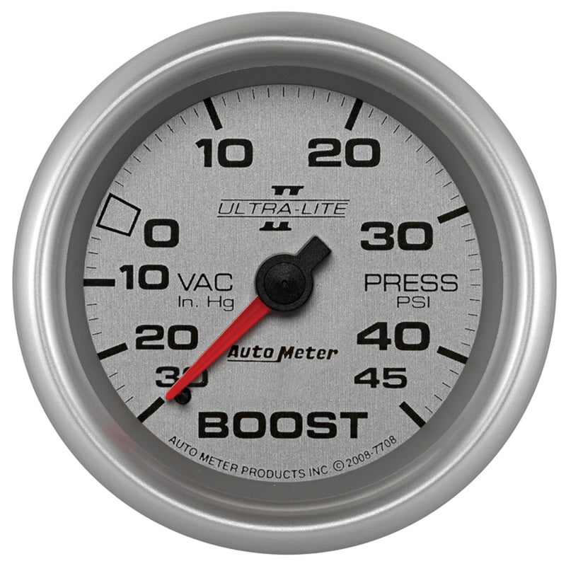 Autometer UL II 2 5/8inch 30 IN HG/45 PSI Mechanical Boost/Vacuum Gauge - Burkken Auto Parts