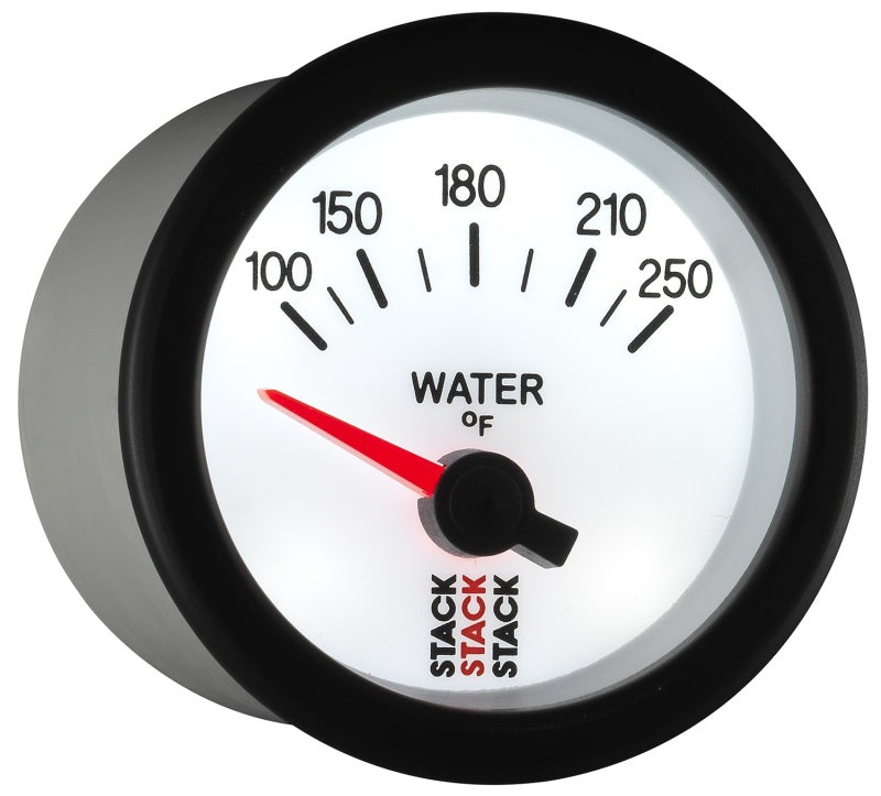 Autometer Stack 52mm 100-250 Deg F 1/8in NPTF Electric Water Temp Gauge - White - Burkken Auto Parts