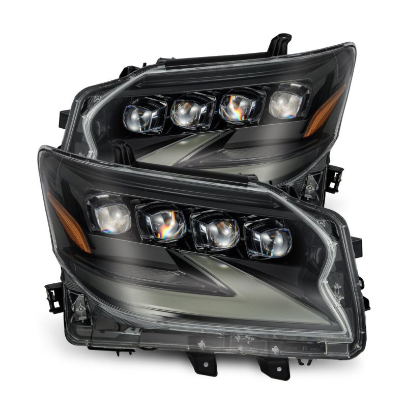 AlphaRex 14-19 Lexus GX460 (Non-AFS) NOVA LED Proj Headlights Alpha Black w/Activ Light/Seq Signal - Burkken Auto Parts