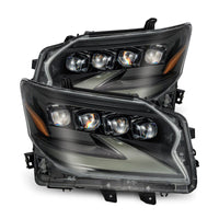 AlphaRex 14-19 Lexus GX460 (Non-AFS) NOVA LED Proj Headlights Alpha Black w/Activ Light/Seq Signal - Burkken Auto Parts