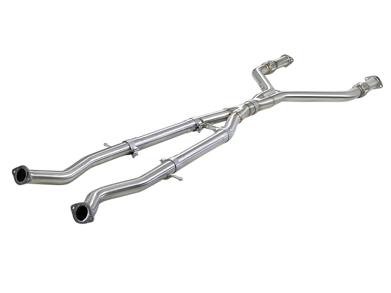 aFe Takeda 2.5in to 3in 304 SS Y-Pipe Exhaust System 16-18 Infiniti Q50/Q60 V6-3.0L (tt) - Burkken Auto Parts