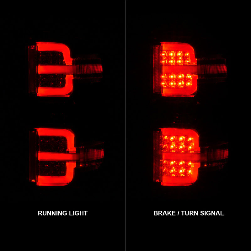 ANZO 15-19 Chevy Silverado 2500HD/3500HD (Factory Halogen Only) LED Tail Lights Smoke w/Clear Lens - Burkken Auto Parts