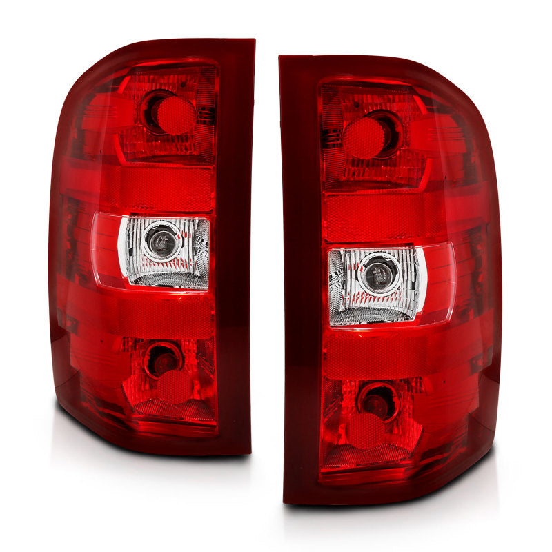 ANZO 2007-2013 Chevy Silverado Taillight Red/Clear Lens (OE Replacement) - Burkken Auto Parts
