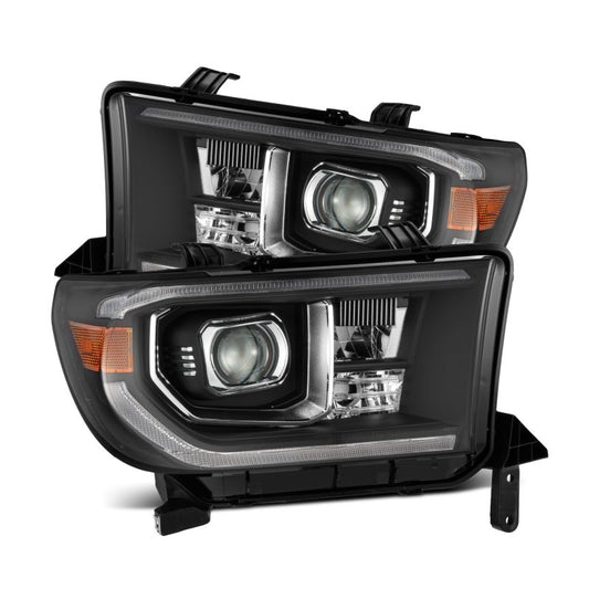 AlphaRex 07-13 Toyota Tundra / 08-17 Sequoia LUXX-Series LED Proj HL Blk w/Actv Lgt Seq. Sig + DRL - Burkken Auto Parts