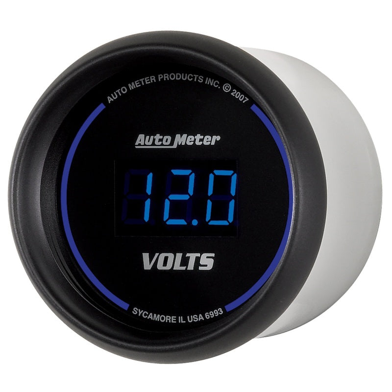 Autometer Cobalt Digital 52.4mm Black Voltmeter - Burkken Auto Parts