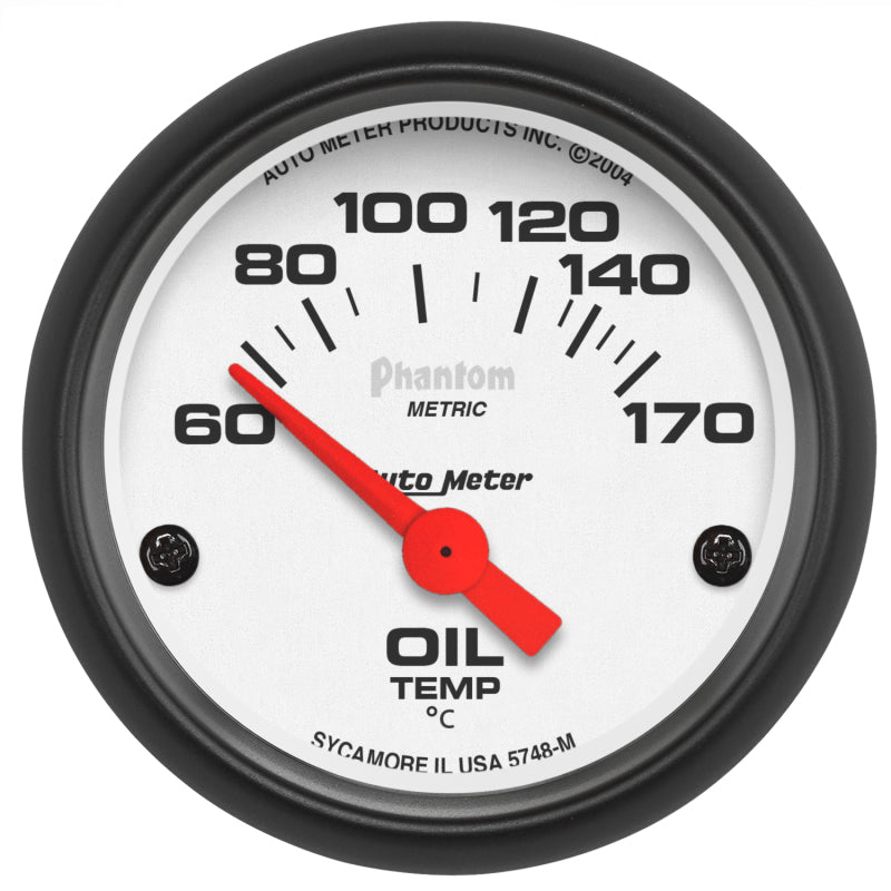 Autometer Phantom 2-1/16in 60-170 Deg F Electronic Oil Temperature Gauge - Burkken Auto Parts