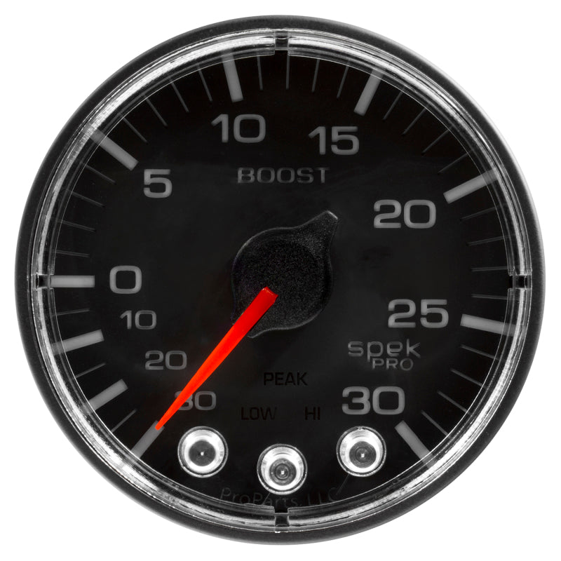 Autometer Spek-Pro 52.4mm 30inHG-30PSI Digital Stepper Motor Vac/Boost Gauge - Burkken Auto Parts