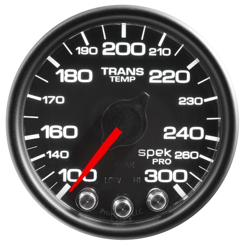 Autometer Spek-Pro Gauge Trans Temp 2 1/16in 300f Stepper Motor W/Peak & Warn Blk/Blk - Burkken Auto Parts