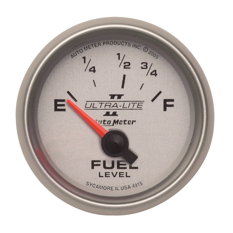 Autometer Ultra-Lite II 2-1/16in 73-10 OHMS Short Sweep Electronic Fuel Level Gauge - Burkken Auto Parts