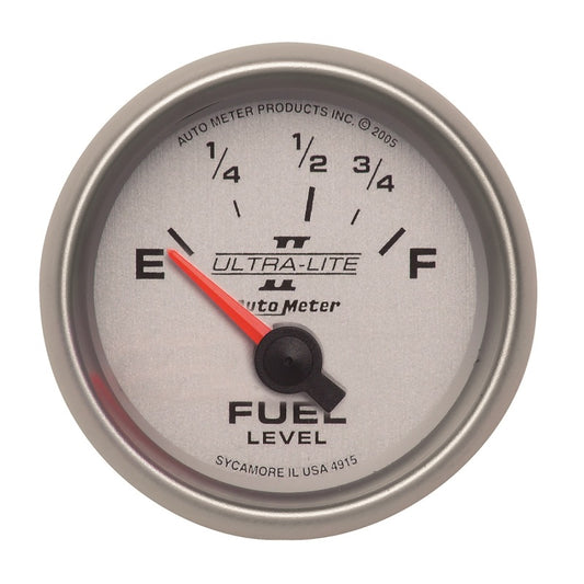 Autometer Ultra-Lite II 2-1/16in 73-10 OHMS Short Sweep Electronic Fuel Level Gauge - Burkken Auto Parts