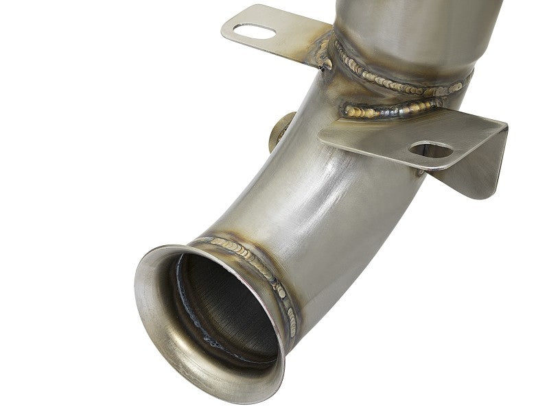 aFe 09-13 MINI Cooper S (R56) L4 1.6L (t) Twisted Steel Down Pipe 2-1/2in 304 Stainless Steel w/ Cat - Burkken Auto Parts