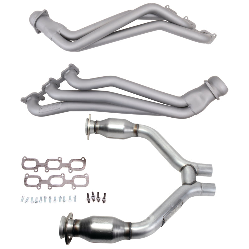 BBK 15-17 Ford Mustang V6 1-3/4 Long Tube Headers w/High Flow Catted H Pipe (Ti Ceramic) - Burkken Auto Parts