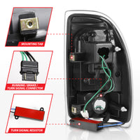 ANZO 1997-2004 Dodge Dakota LED Taillights Black Housing Smoke Lens Pair - Burkken Auto Parts