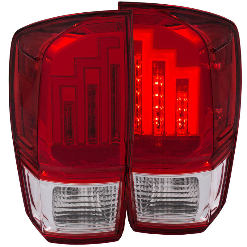 ANZO 2016-2017 Toyota Tacoma LED Taillights Red/Clear - Burkken Auto Parts