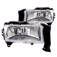 ANZO 1997-2004 Dodge Dakota Crystal Headlights Chrome - Burkken Auto Parts