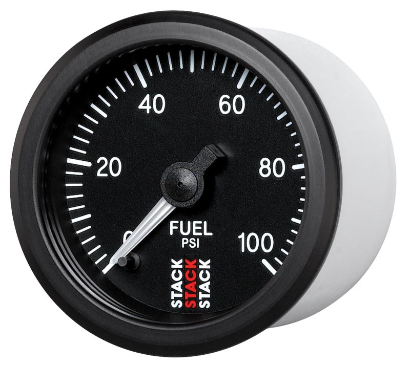 Autometer Stack 52mm 0-100 PSI 1/8in NPTF Male Pro Stepper Motor Fuel Pressure Gauge - Black - Burkken Auto Parts