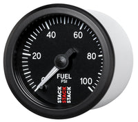 Autometer Stack 52mm 0-100 PSI 1/8in NPTF Male Pro Stepper Motor Fuel Pressure Gauge - Black - Burkken Auto Parts