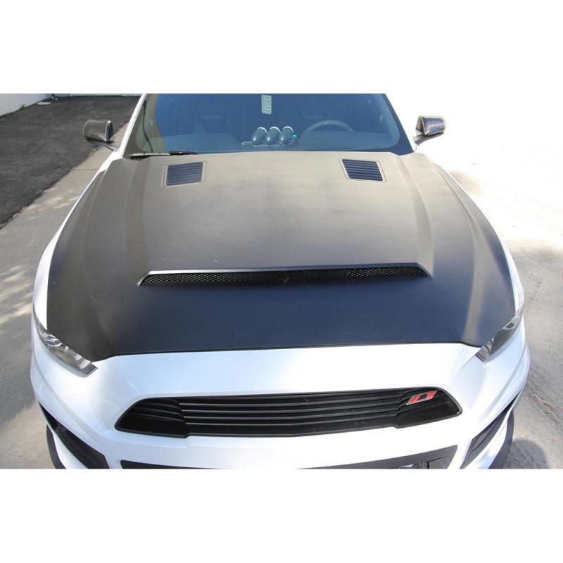 Anderson Composites 2015-2017 Ford Mustang (Excl. GT350/GT350R) Super Snake Style Hood Fiberglass - Burkken Auto Parts