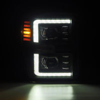 AlphaRex 08-10 Ford F250-550 LUXX-Series LED Projector Headlights Black w/Activ Light/Seq Signal - Burkken Auto Parts
