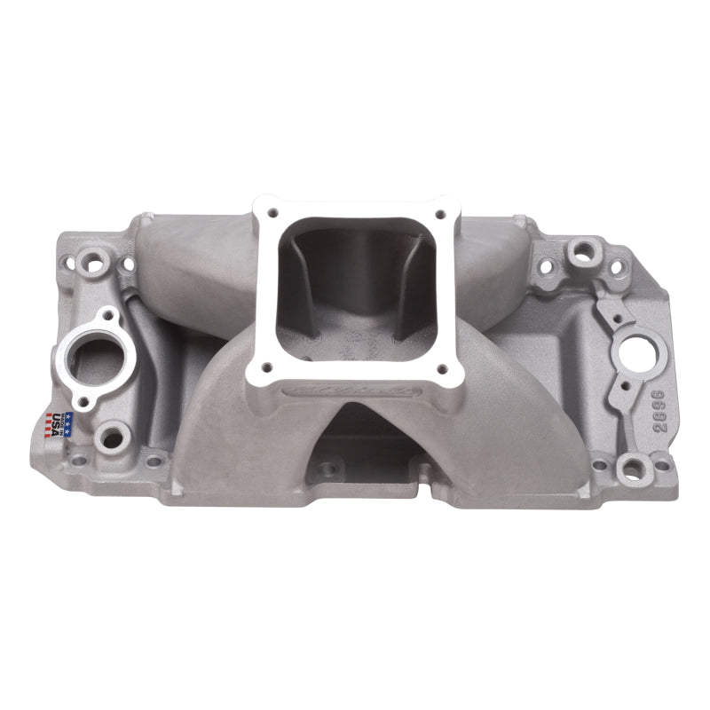 Edelbrock Manifold BBC Short Deck Super Victor 565 Conventional Rect Port Heads - Burkken Auto Parts