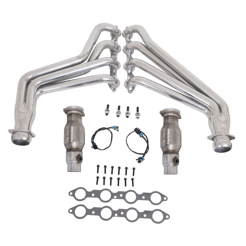 BBK 10-15 Camaro LS3 L99 Long Tube Exhaust Headers With Converters - 1-3/4 Silver Ceramic - Burkken Auto Parts