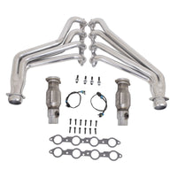 BBK 10-15 Camaro LS3 L99 Long Tube Exhaust Headers With Converters - 1-3/4 Silver Ceramic - Burkken Auto Parts