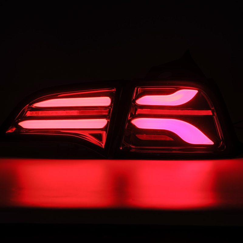 AlphaRex 17-22 Tesla Model 3 PRO-Series LED Tail Lights Jet Black w/Seq Sig - Burkken Auto Parts