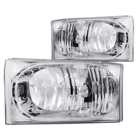 ANZO 2000-2004 Ford Excursion Crystal Headlights Chrome 2pc - Burkken Auto Parts