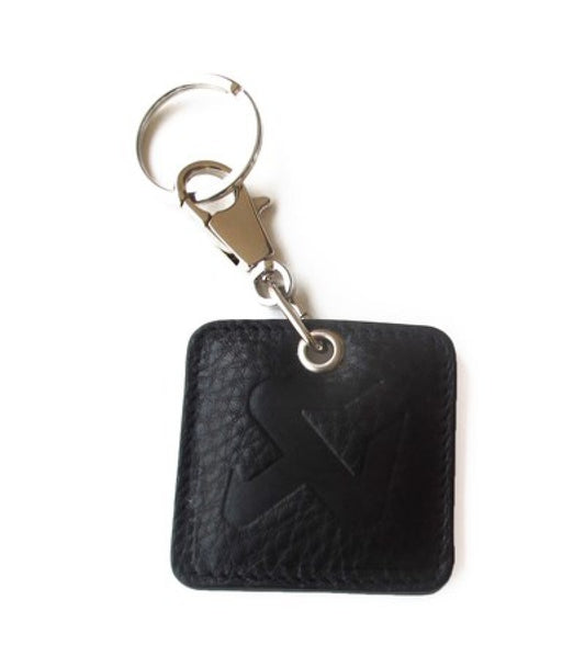 Akrapovic Square Leather Keychain - black - Burkken Auto Parts
