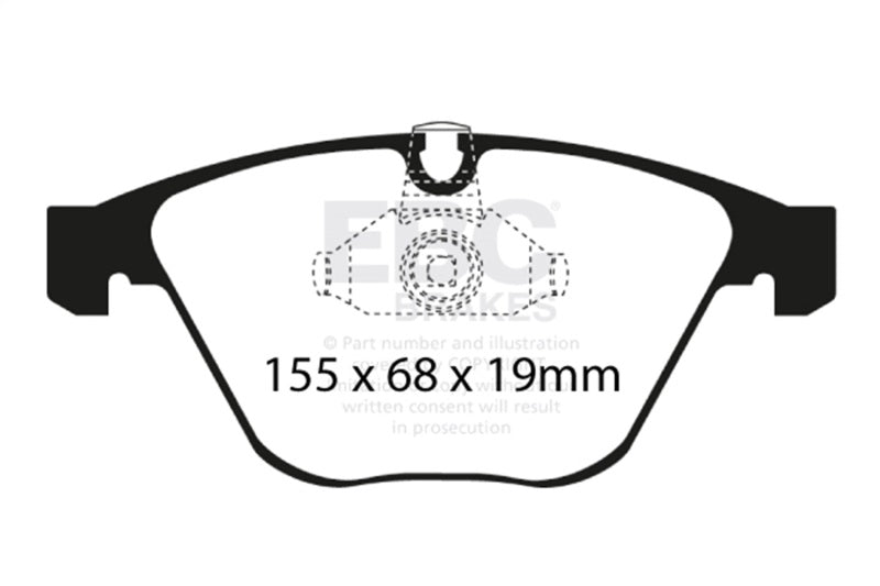 EBC 11-12 BMW 1M Coupe 3.0 Twin Turbo Greenstuff Front Brake Pads - Burkken Auto Parts