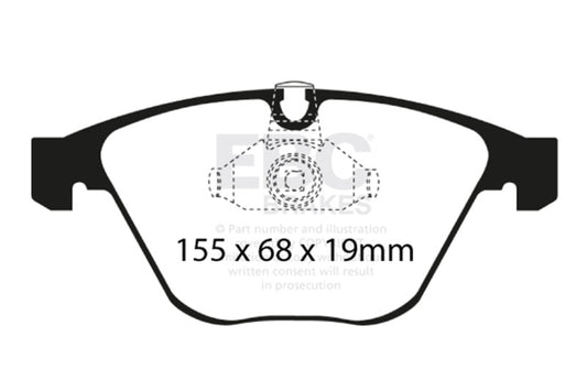 EBC 11-12 BMW 1M Coupe 3.0 Twin Turbo Greenstuff Front Brake Pads - Burkken Auto Parts