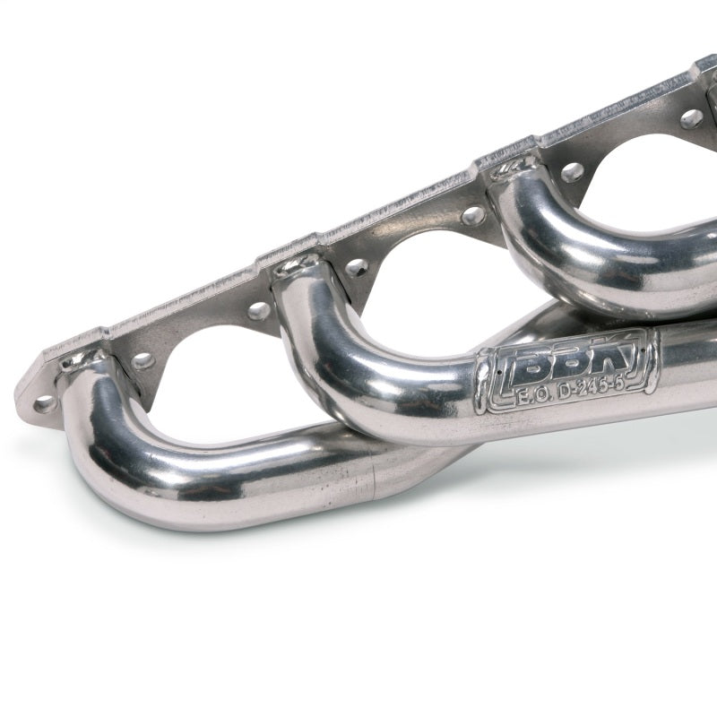 BBK 79-93 Mustang 351 Swap Shorty Unequal Length Exhaust Headers - 1-5/8 Silver Ceramic - Burkken Auto Parts