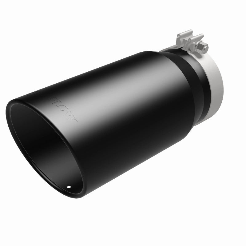 MagnaFlow Tip Stainless Black Coated Single Wall Round Single Outlet 6in Dia 5in Inlet 13in L - Burkken Auto Parts