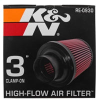 K&N Universal Rubber Filter - Round Tapered 6in Base OD x 3in Flange ID x 6in H - Burkken Auto Parts