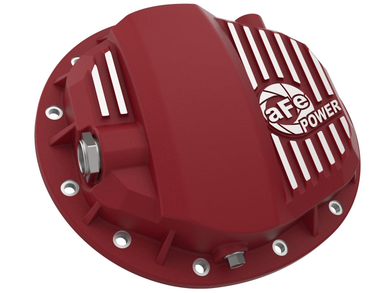 aFe Pro Series GMCH 9.5 Rear Diff Cover Red w/ Machined Fins 19-20 GM Silverado/Sierra 1500 - Burkken Auto Parts