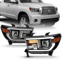 ANZO 2007-2014 Toyota Tundra Projector Light Bar H.L Black Amber(Led High Beam) (Halogen Version) - Burkken Auto Parts