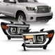 ANZO 2007-2014 Toyota Tundra Projector Light Bar H.L Black Amber(Led High Beam) (Halogen Version) - Burkken Auto Parts
