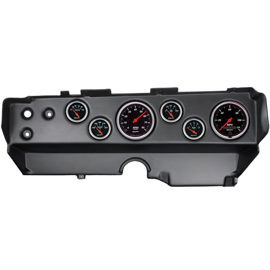 Autometer Designer Black 70-74 E-Body/Cuda/Challenger Dash Kit 6pc Tach/ MPH/ Fuel/ Oil/ WTMP/ Volt - Burkken Auto Parts