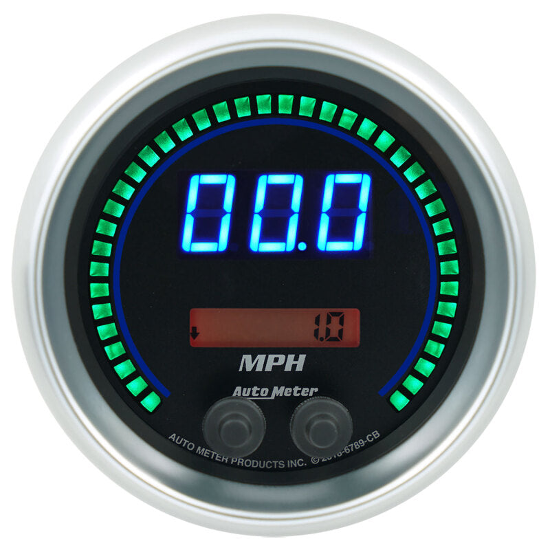 Autometer 85.7mm Black Switchable 260 MPH / 260 KM/H Speedometer Cobalt Elite Digital Gauge - Burkken Auto Parts